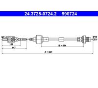 ATE 24.3728-0724.2 Clutch Cable