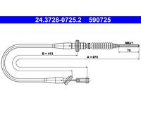 ATE 24.3728-0725.2 Clutch Cable for OPEL,VAUXHALL