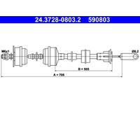 ATE 24.3728-0803.2 Clutch Cable