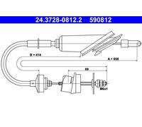ATE 24.3728-0812.2 Clutch Cable