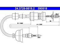 ATE 24.3728-0818.2 Clutch Cable for PEUGEOT