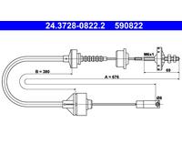 ATE 24.3728-0822.2 Clutch Cable for PEUGEOT