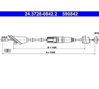 ATE 24.3728-0842.2 Clutch Cable
