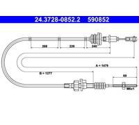 ATE 24.3728-0852.2 Clutch Cable