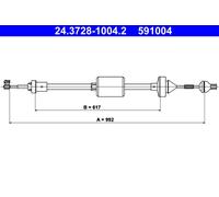 ATE 24.3728-1004.2 Clutch Cable