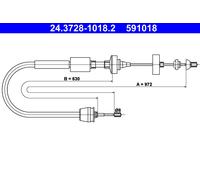 CABLE PULL CLUTCH CONTROL 24.3728-1018.2 FOR RENAULT K7M790/703/702 1.6L 4cyl