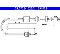 Clutch cable ATE 24.3728-1023.2 for RENAULT THALIA I (LB_) 1.2 2002-2009