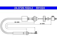 ATE 24.3728-1024.2 Clutch Cable