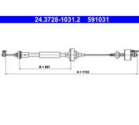 ATE 24.3728-1031.2 Clutch Cable