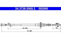 ATE 24.3728-2900.2 Clutch Cable