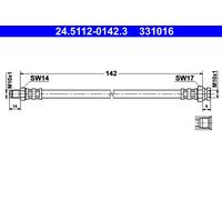 ATE Brake Hose 24.5112-0142.3 – Fits Abarth/Alfa/Fiat/Opel/Vauxhall - UK Stock