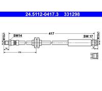 ATE 24.5112-0417.3 Brake Hose for ,CITRO?N,FIAT,OPEL,PEUGEOT,VAUXHALL