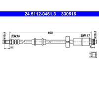 ATE 24.5112-0461.3 Brake Hose for CITRO?N,FIAT,PEUGEOT
