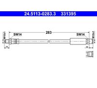 BRAKE HOSE 24.5113-0283.3 FOR BMW 7/E38/Sedan Z8/Roadster/E52 M62B35 3.5L 8cyl