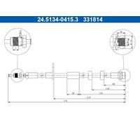 ATE 24.5134-0415.3 Brake Hose for FORD
