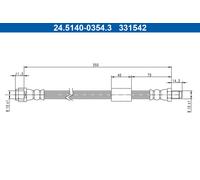 ATE 24.5140-0354.3 Brake Hose for MERCEDES-BENZ