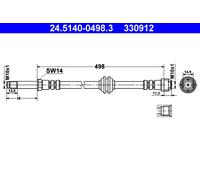 ATE 24.5140-0498.3 Brake hose