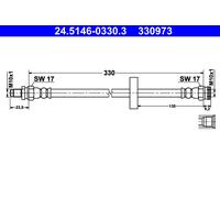BRAKE HOSE 24.5146-0330.3 FOR SMART M160.910/160E6ALB05/160E6ALB03 0.6L 3cyl