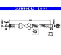 ATE 24.5151-0638.3 Brake hose