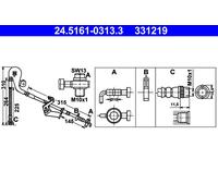 ATE 24.5161-0313.3 Brake Hose for CITRO?N,PEUGEOT