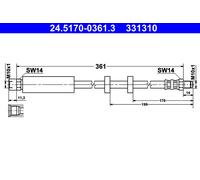 ATE 24.5170-0361.3 Brake Hose for VOLVO
