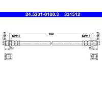 ATE Brake Hose 24.5201-0100.3 100 BMW: 5 Saloon, 5 Touring, 7