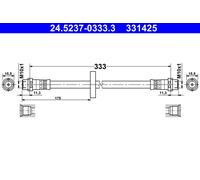 ATE Brake Hose 24.5237-0333.3 for VW Passat 3A2/35I, Golf Mk II, Corrado - AEK AFT KR