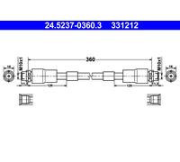 Flexible brake hose 24.5237-0360.3 ATE for AUDI VW