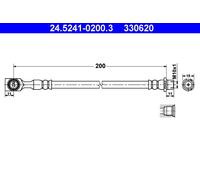 ATE 24.5241-0200.3 Brake Hose for CHEVROLET,OPEL,VAUXHALL