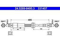 ATE 24.5289-0495.3 Brake Hose for ,VW