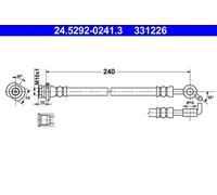 ATE Brake Hose 24.5292-0241.3 240 M10x1 NISSAN: Qashqai / Qashqai+2 I, Qashqai 2