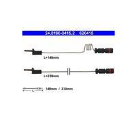 ATE 24.8190-0415.2 Brake Pad Wear Sensor for Mercedes Vario T2/LN1 Sprinter