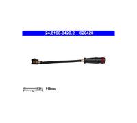 ATE Brake Pad Wear Sensor 24.8190-0420.2 - Disc Brake - for Mercedes-Benz S-Class & SL
