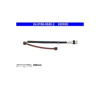 Warning Contact, brake pad wear ATE 24.8190-0920.2 For PORSCHE