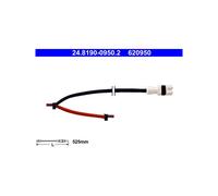 X2 PCS 24.8190-0950.2 WARNING CONTACT, BRAKE PAD WEAR ATE