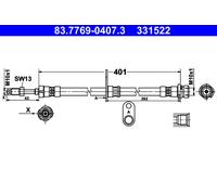 ATE 83.7769-0407.3 Brake hose
