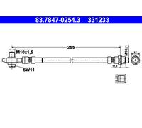 BRAKE HOSE 83.7847-0254.3 FOR VW TOURAN/GOLF/VAN EOS SCIROCCO/III/Van JETTA/VI
