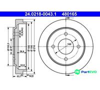 Brake drum 24.0218-0043.1 ATE for NISSAN MICRA II