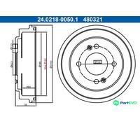 ATE 24.0218-0050.1 Brake drum