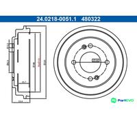 ATE 24.0218-0051.1 Brake drum