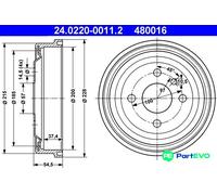 ATE 24.0220-0011.2 Brake drum