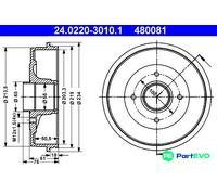 ATE 24.0220-3010.1 Brake Drum for NISSAN,RENAULT