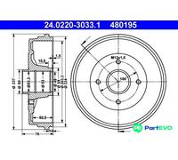 ATE 24.0220-3033.1 Brake drum