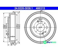 ATE 24.0220-3038.1 Brake drum