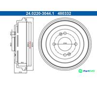 ATE 24.0220-3044.1 Brake drum