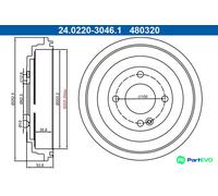 ATE BRAKE DRUM 24022030461 FOR HYUNDAI KIA