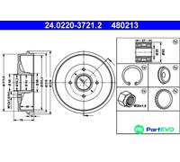 X2 PCS BRAKE DRUM 24.0220-3721.2