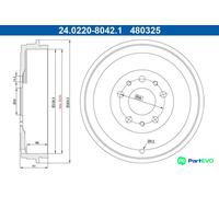 ATE 24.0222-8042.1 Brake drum