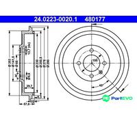 ATE 24.0223-0020.1 Brake drum