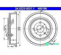 ATE 24.0223-0021.1 Brake drum